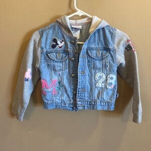 RARE VTG Disneyland Denim Jacket hoodie girls medium gray sweatshirt denim